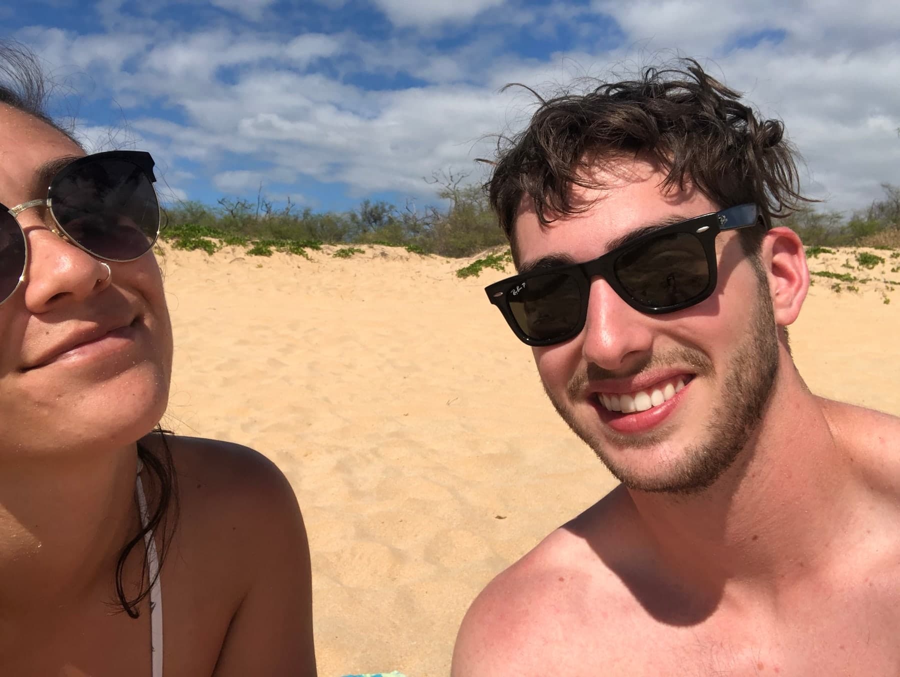 Malia and Jayson on the beach in Maui